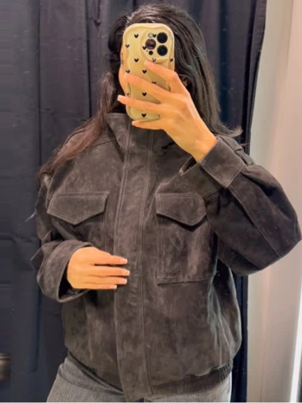 Zara 100% Suede Leather Pocket Jacket NWT - Picture 11 of 16